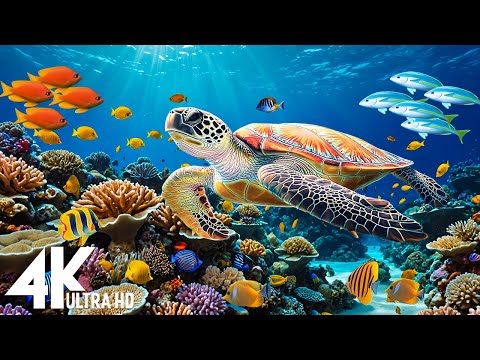 Ocean 4K - Sea Animals for Relaxation, Beautiful Coral Reef Fish in Aquarium(4K Video Ultra HD) #4