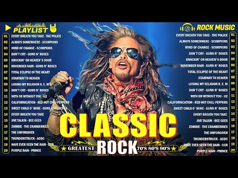 Queen, Bon Jovi, Guns N'Roses, ACDC, Aerosmith  Classic Rock Songs 70s 80s 90s Full Album