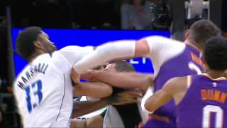 PUNCHES THROWN in Mavericks vs. Suns: Nurkic, Marshall & Washington all ejected | NBA on ESPN