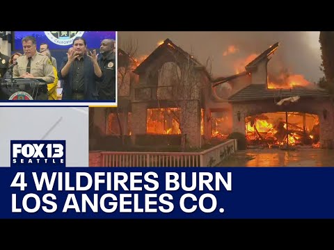 4 wildfires burning in Los Angeles County