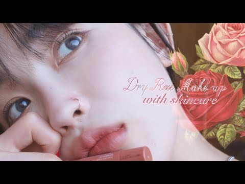 Eng sub)요즘 최애 데일리 드라이 로즈 메이크업+스킨케어 리-뷰 🌹(with skinstarbox)