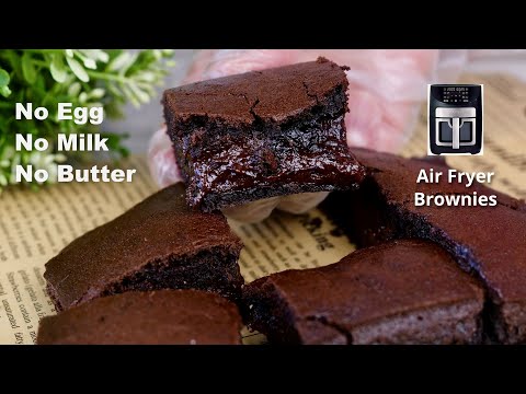 Super Moist Brownies In Air Fryer | No Egg No Milk No Butter Brownies