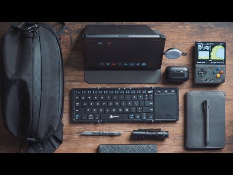 My Sling Bag Micro Work Setup  • iPad mini + Foldable Keyboard and more!