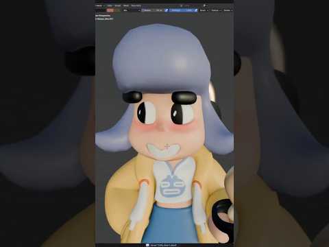 Coffee anime girl - Speed sculpt in 3D Blender