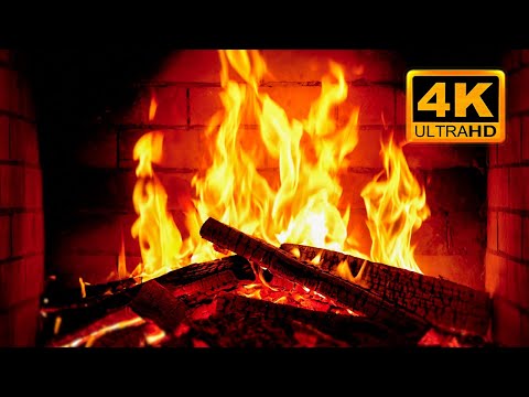 🔥 Fireplace 4K UHD! Fireplace with Crackling Fire Sounds. Fireplace Ambience