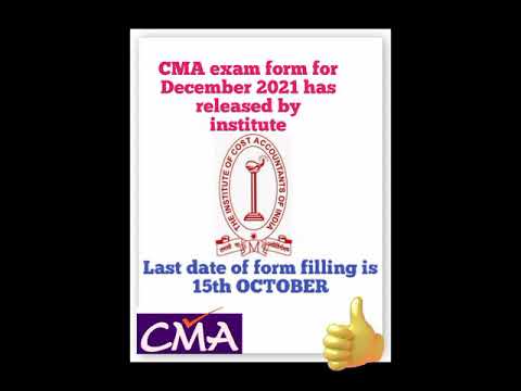 CMA DEC 2021 EXAM FORM FILL UP NOTIFICATION OUT || #Learning #cmaexams #icmai #shorts #youtubeshorts