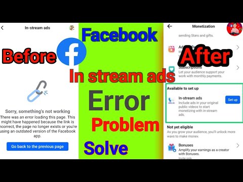 In-stream ads Sorry, something’s not working 🤑Facebook In-streamadsSetup  #technicalsuraj #facebook