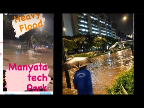 FLOOD IN MANYATA TECH PARK | BENGALURU | HEAVY RAIN AUGUST 2 2022 | ROADS BLOCKED