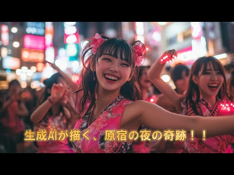 Dancing in Harajuku at night