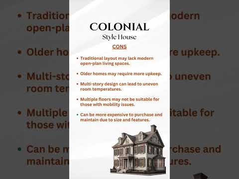 Colonial Style House: Pros and Cons #ColonialCharm#TimelessElegance#ClassicArchitecture#HistoricHome