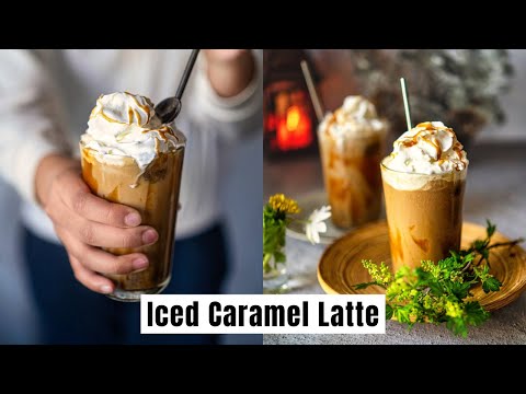 How To Make ICED CARAMEL LATTE At Home - Iced Caramel Macchiato - Easy Salted Caramel Latte Recipe