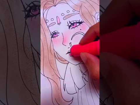 Desi anime girl 🇮🇳🙏 #makeup #desi #anime #speedpaint #animegirl #art #sketchbook #india