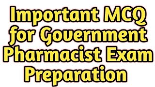 government Pharmacist exam preparation#pharmacistexamquestionpaper