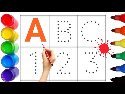 ABCD, ABC Song, A to Z, One two three, 123, collection for writing along dotted line for toddler