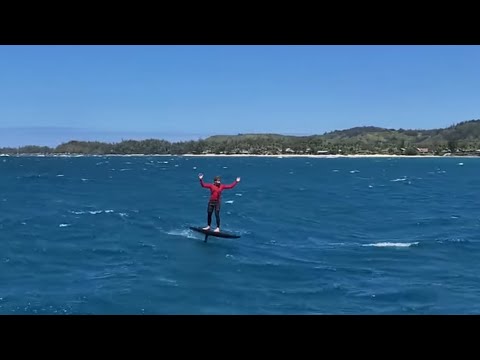 FOIL SURFING A 20 MINUTE RIDE OFF THE COAST OF OAHU ON FLORENCE LIFT 110s