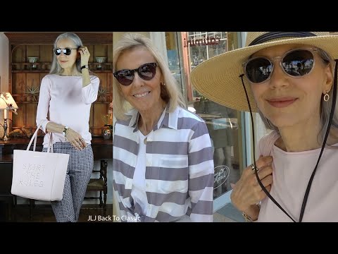 Vlog: Kate Spade Tote, Ankle Pant, Blush Tee; Lunch Village on Venetian Bay /Classic Fashion Over 40