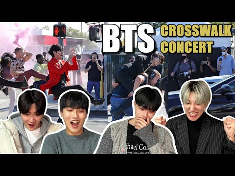 |SUB| Koreans React To BTS Crosswalk Concert