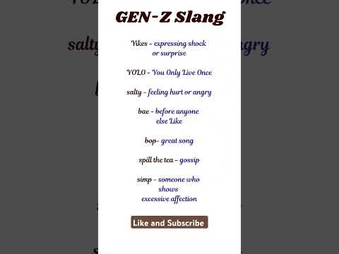 Gen-Z Slang! #english #slang #genz #learnenglish #shortsvideo