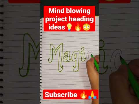 How to write a amazing heading 😍 Very easy project/activity heading ideas😳#art #heading #shorts