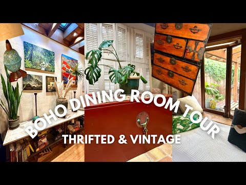 ✨BOHO DINING ROOM TOUR | Budget Thrifted & Vintage Decor Ideas, Design