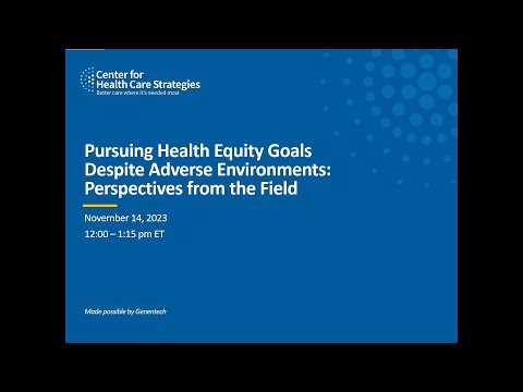 Pursuing Health Equity Goals Despite Adverse Environments: Perspectives from the Field