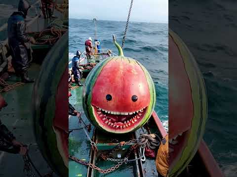 HUGE  sea creature caught by fishermen at sea🌊🌊🍈