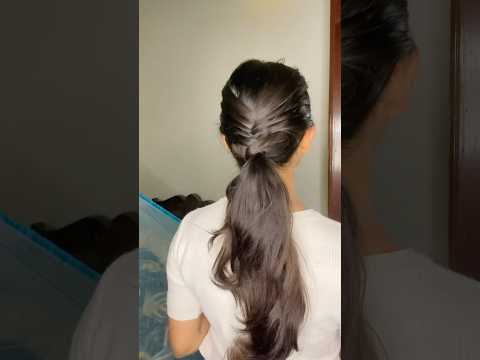 Beautiful & easy ponytail hairstyle ￼hack for office and college girls #youtubeshorts #hairstyles￼￼￼