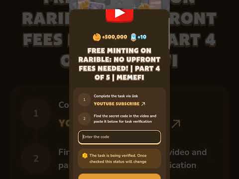 Free Minting on Rarible: No Upfront Fees Needed! | Part 4 of 5 | Memefi New video code #memefi