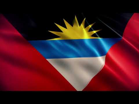 [10 Hours] Antigua and Barbuda Flag Waving - Video & Audio - Waving Flags