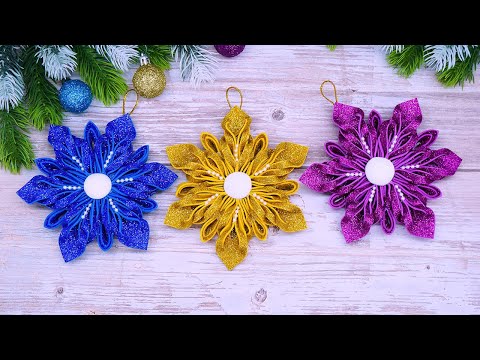 Beautiful Snowflakes made of Foamiran❄️Ornaments For Christmas Decoration🎄DIY