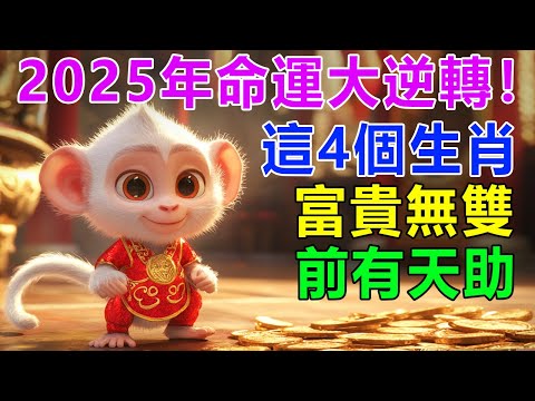 2025年命運大逆轉！這4個生肖富貴無雙，前有天助，後有財神加持，特別是第三名，命硬福厚，神佛相助，招財不斷