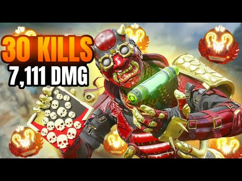 Octane 30 Kills 7,111 Damage Gameplay Apex Legends + Controller