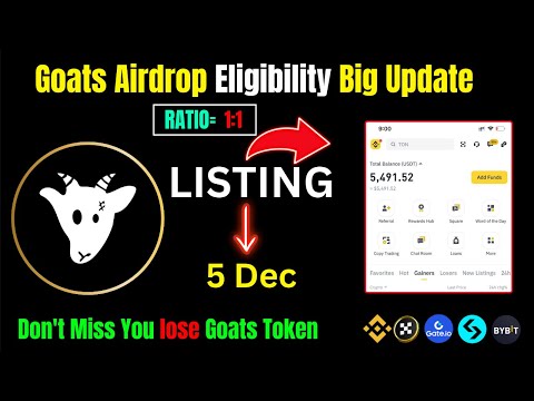 Goats Airdrop Eligibility Big Update | Don't Miss You lose Goats Token |