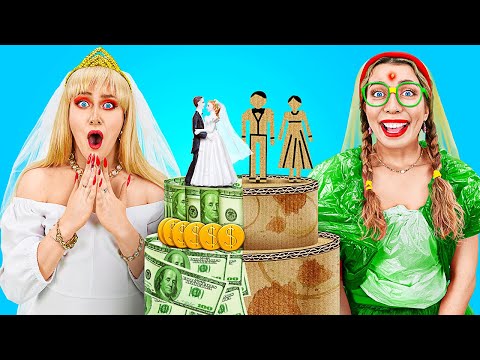 Rich vs Broke vs Giga Bride! Types of Brides and Wedding Food Challenge!