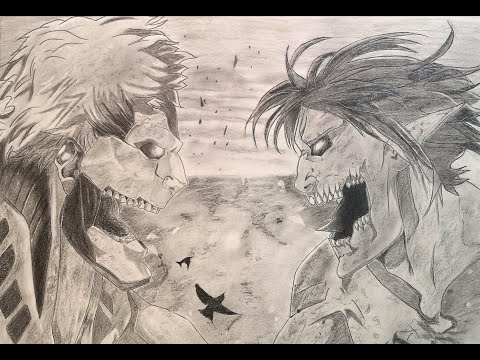 Attack On Titan (Shingeki No Kyojin) The Best Fight Moment(Eren vs Reiner) Speed Drawing