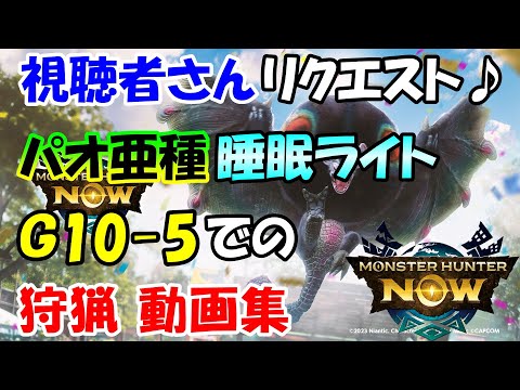 モンハンNOW  パオ亜種 睡眠 ライト 装備 Ｇ10-5で★10 を含む色々なモンスターを狩猟！ソロとマルチ両方あり♪ ★８ ★９も♪   汎用  パオウルムー亜種　ライトボウガン　装備　ハロウィン