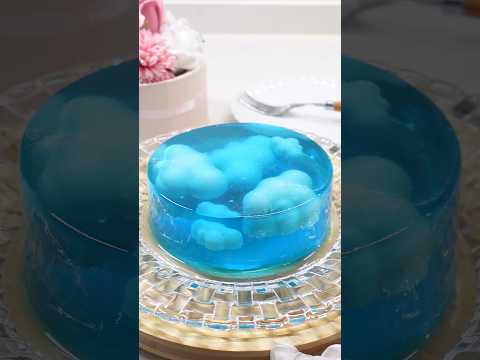 Blue sky and cloud jelly #dessert #cake recipe #jelly #shorts