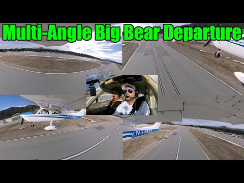 Test Video - Multi-Angle VFR Departure Out of Big Bear Airport (L35) in a Cessna C177B Cardinal