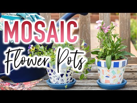 DIY Mosaic Flower Pot Tutorial | How to Grout Mosaic Art