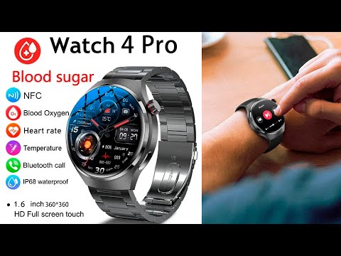 2023 NFC Blood Sugar Smart Watch Men GT4 Pro AMOLED 454454 HD Screen Altitude Bluetooth Call Compass