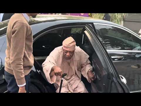 ARRIVAL OF BABA IJEBU, SIR ADEBUTU KESINGTON AT THE PREMIERE OF SON OF IRON