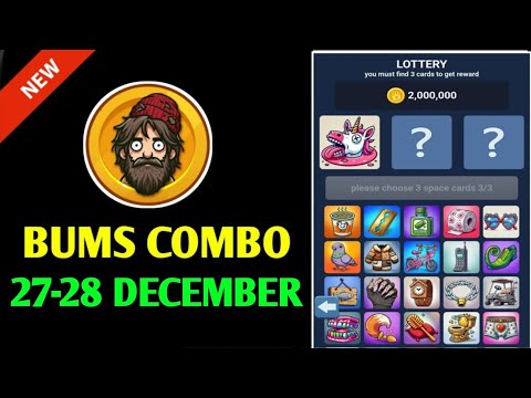 Bums Daily lottery cards 27 December | Bums Today Daily Combo Cards | Bums combo cards today