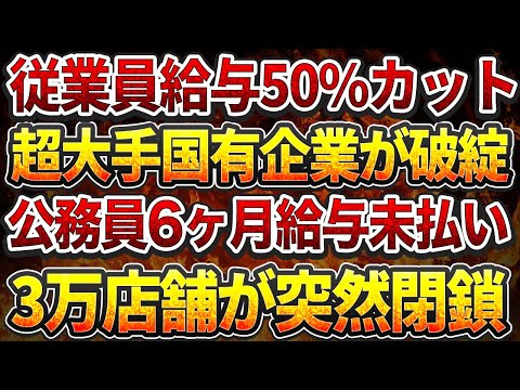 従業員給与50%カット！超大手国有企業が破綻！公務員6ヶ月給与未払い！3万店舗が突然閉鎖！