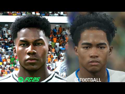 FC 25 vs eFootball 2025 Faces comparison