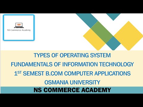 TYPES OF OPERATING SYSTEM - FIT - 1ST SEMESTER- B.COM COMPUTER APPLICATIONS - O.U