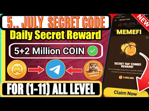 🛑 5 Level 1-11 ) Memefi Secret Tap Combo Reward | Hamster🐹 Kombat Daily Combo | #memefi Secret Code