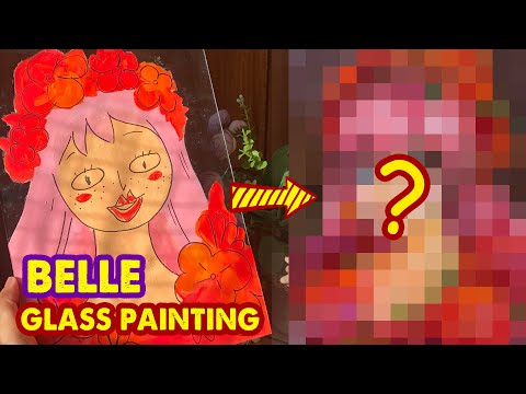 Glass Painting - Draw Belle : Ryuu to Sobakasu no Hime #shorts #hutachan #anime