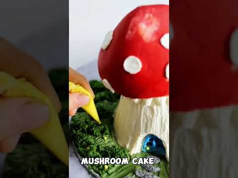 114- Mushroom house in the wonderful fairy tale CAKE  #desset #cake #food #shorts