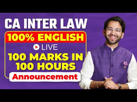 CA Inter Law 100% English Batch Announcement - May'25 & Sept'25| ICAI | CA | By CA Shubham Singhal