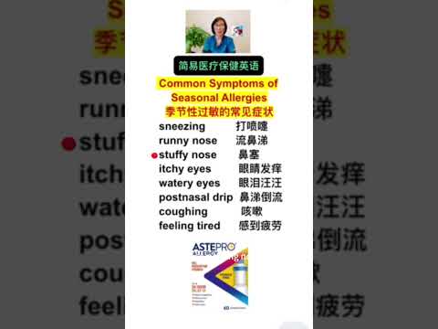 Common Symptoms of Seasonal Allergists 季节性过敏的常见症状 (点击链接可看相关视频 (Click the link to see more)